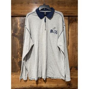 Vintage‎ Warner Bros Grey Bugs Bunny Collared 1/4 Zip Long sleeve T-shirt XL